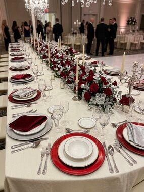 GREENBRIER INTERNATIONAL Red Beaded CHARGER PLATES - 10 count